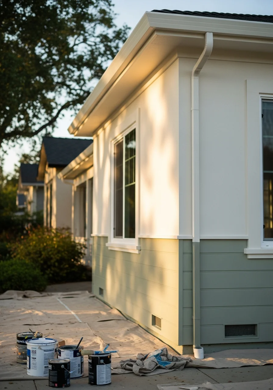 Skilled tradesperson performing detailed work on home exterior, demonstrating professional craftsmanship and precision.
